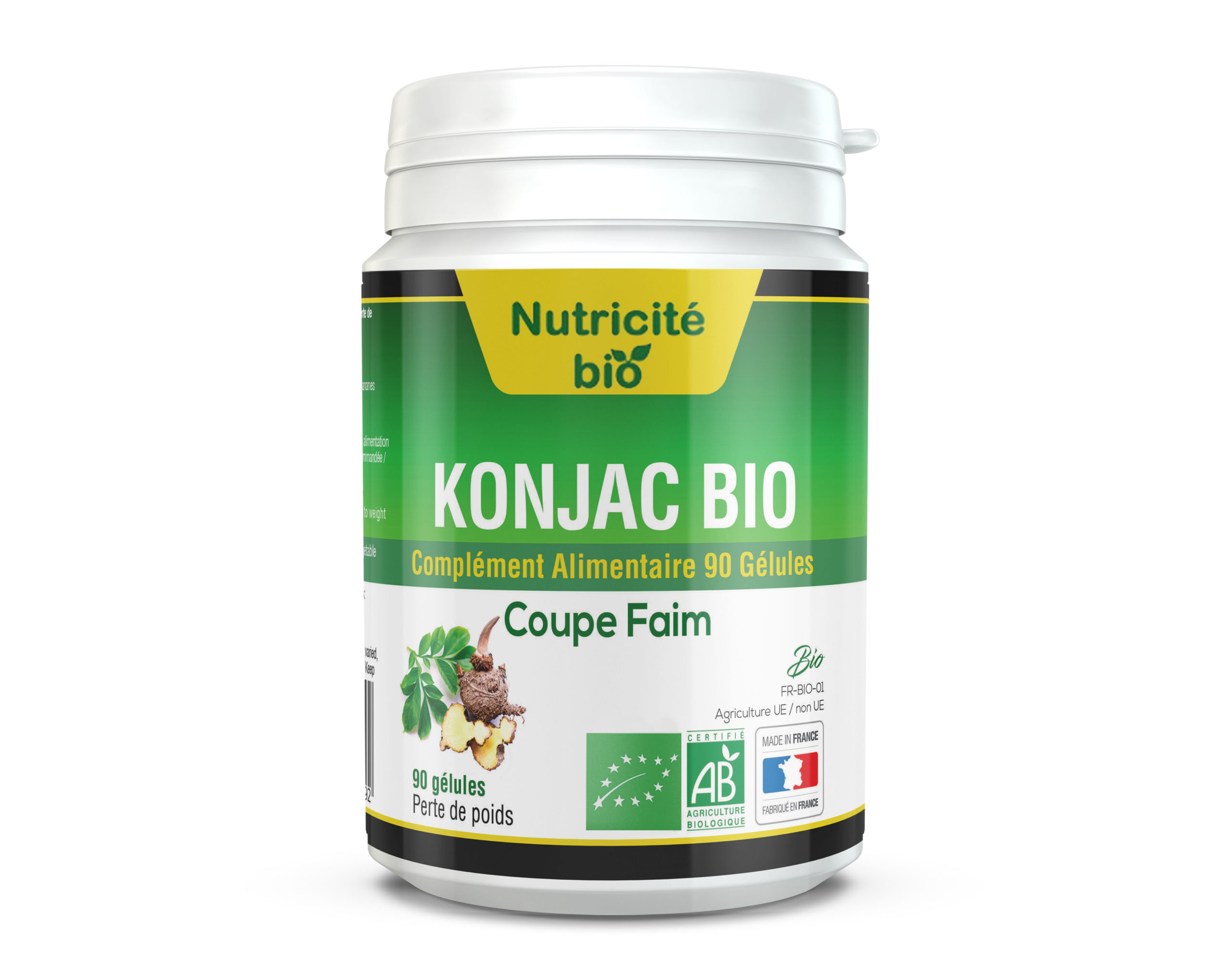 Achat complément alimentaire Konjac Bio (90Gel) Coupe faim Nat&Form